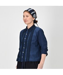 藍インドカディのレースフリルブラウス 45R（フォーティファイブアール）の「インドカディのレース四角