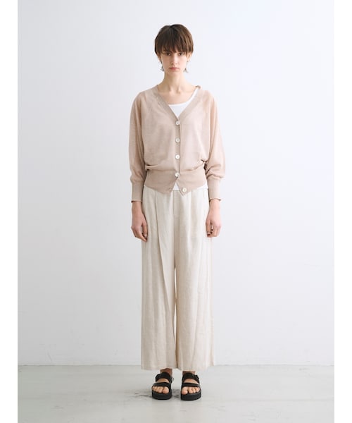 なお 未使用 スリードッツ シャイニー シアー カーディガン three dots（スリードッツ）の「シャイニーシアー カーディガン
