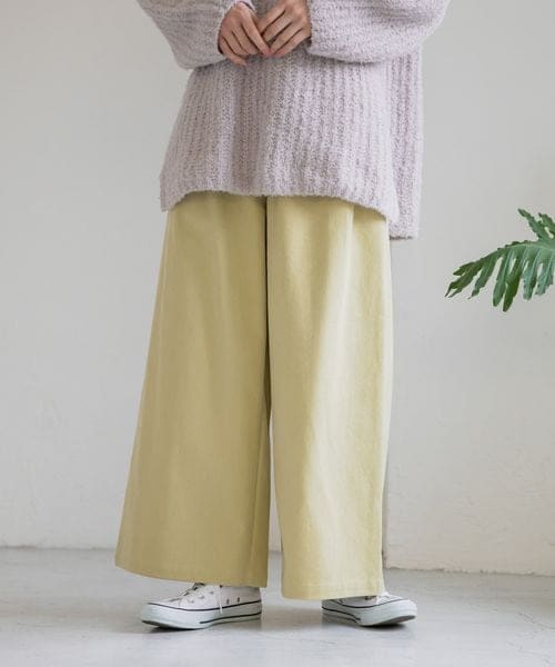 studio CLIP（スタディオクリップ）の「起毛ワイドパンツ[プチ・プラスサイズあり]（パンツ・アイボリー52/ライトベージュ56/ライム60/ネイビー88・M/L/低身長さん向けプチフリー(WEB限定)/LL~4Lプラスフリー）」の15枚目の写真