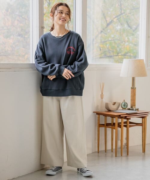 studio CLIP（スタディオクリップ）の「起毛ワイドパンツ[プチ・プラスサイズあり]（パンツ・アイボリー52/ライトベージュ56/ライム60/ネイビー88・M/L/低身長さん向けプチフリー(WEB限定)/LL~4Lプラスフリー）」の12枚目の写真