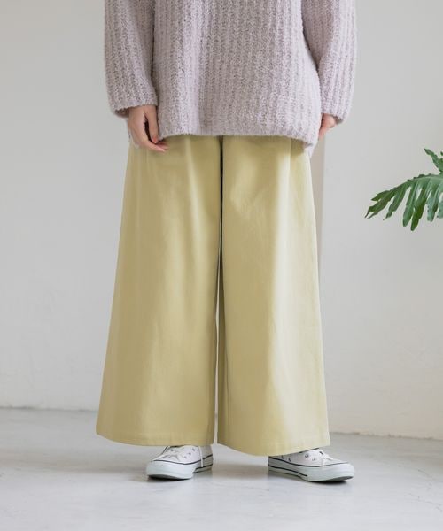 studio CLIP（スタディオクリップ）の「起毛ワイドパンツ[プチ・プラスサイズあり]（パンツ・アイボリー52/ライトベージュ56/ライム60/ネイビー88・M/L/低身長さん向けプチフリー(WEB限定)/LL~4Lプラスフリー）」の13枚目の写真
