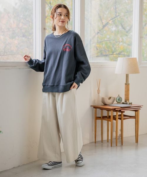 studio CLIP（スタディオクリップ）の「起毛ワイドパンツ[プチ・プラスサイズあり]（パンツ・アイボリー52/ライトベージュ56/ライム60/ネイビー88・M/L/低身長さん向けプチフリー(WEB限定)/LL~4Lプラスフリー）」の7枚目の写真