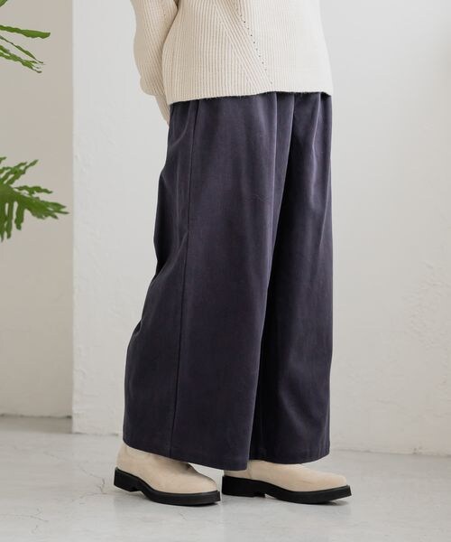 studio CLIP（スタディオクリップ）の「起毛ワイドパンツ[プチ・プラスサイズあり]（パンツ・アイボリー52/ライトベージュ56/ライム60/ネイビー88・M/L/低身長さん向けプチフリー(WEB限定)/LL~4Lプラスフリー）」の21枚目の写真