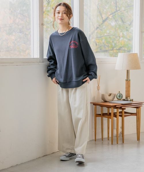 studio CLIP（スタディオクリップ）の「起毛ワイドパンツ[プチ・プラスサイズあり]（パンツ・アイボリー52/ライトベージュ56/ライム60/ネイビー88・M/L/低身長さん向けプチフリー(WEB限定)/LL~4Lプラスフリー）」の8枚目の写真