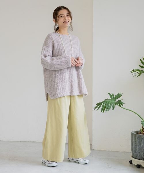 studio CLIP（スタディオクリップ）の「起毛ワイドパンツ[プチ・プラスサイズあり]（パンツ・アイボリー52/ライトベージュ56/ライム60/ネイビー88・M/L/低身長さん向けプチフリー(WEB限定)/LL~4Lプラスフリー）」の17枚目の写真