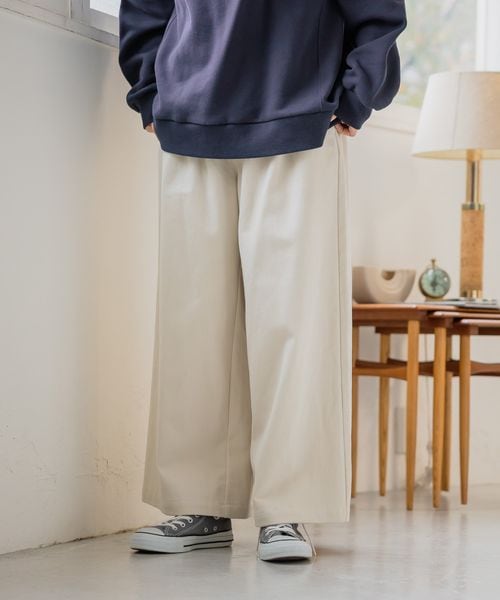 studio CLIP（スタディオクリップ）の「起毛ワイドパンツ[プチ・プラスサイズあり]（パンツ・アイボリー52/ライトベージュ56/ライム60/ネイビー88・M/L/低身長さん向けプチフリー(WEB限定)/LL~4Lプラスフリー）」の6枚目の写真