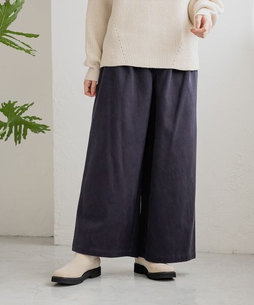 studio CLIP（スタディオクリップ）の「起毛ワイドパンツ[プチ・プラスサイズあり]（パンツ・アイボリー52/ライトベージュ56/ライム60/ネイビー88・M/L/低身長さん向けプチフリー(WEB限定)/LL~4Lプラスフリー）」の20枚目の写真