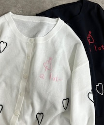 mystic（ミスティック）の「[otona mystic]ハート刺繍カーディガン（カーディガン/ボレロ）」