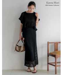 メッシュニットナロースカート - スカート通販 | レディースファッション - Re:EDIT（リエディ）