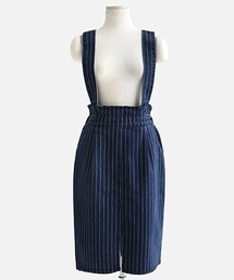 DHOLIC | ストライプデニムサスペンダースカート(デニムスカート)