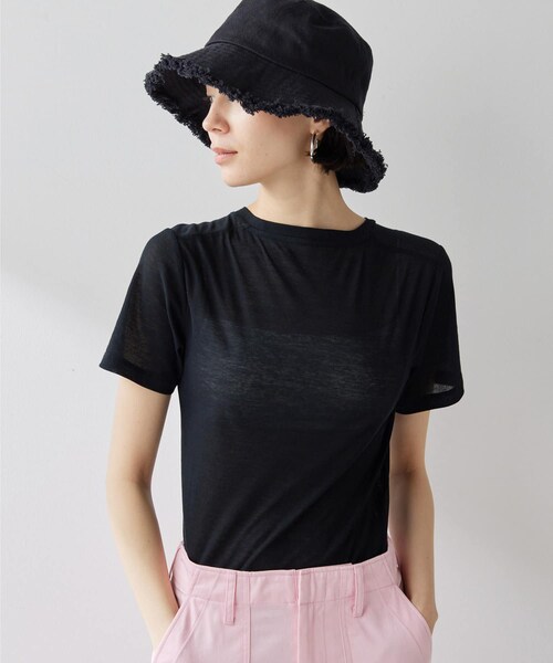 Whim Gazette シアーストレッチプルオーバー　グレージュ Whim Gazette（ウィムガゼット）の「シアーストレッチプル