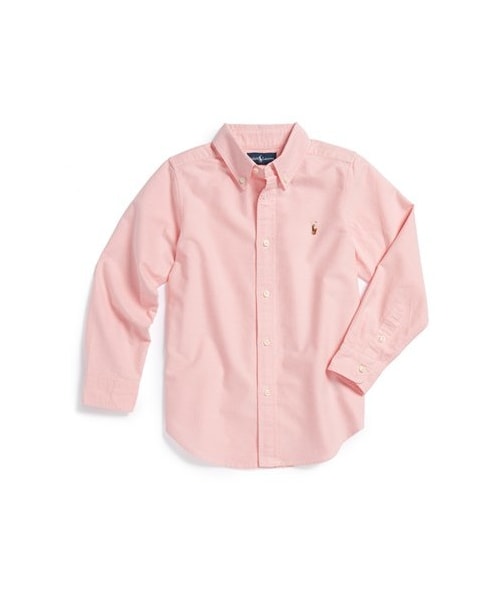 RALPH LAUREN（ラルフ ローレン）の「Ralph Lauren Oxford Button Down Sport Shirt (Little Boys)（シャツ/ブラウス・キッズ・Pink・Little Boy 5）」の2枚目の写真