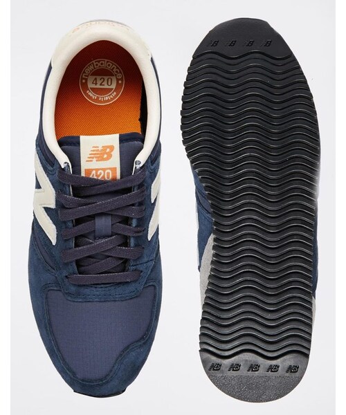 New Balance 420 Navy Vintage Trainers