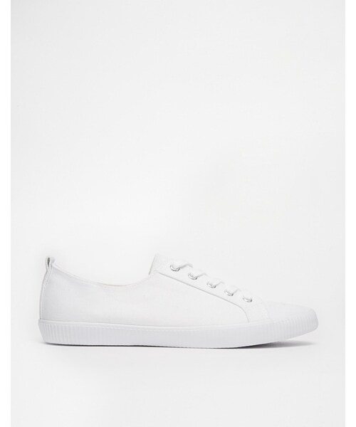 asos（エイソス）の「ASOS DAGNALL Canvas Lace Up Trainers（スニーカー・レディース・white・US 7/US 10/US 11/US 6/US 8/US 9）」の4枚目の写真