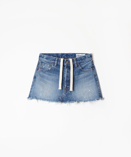 DAMAGE DENIM MINI SKIRT