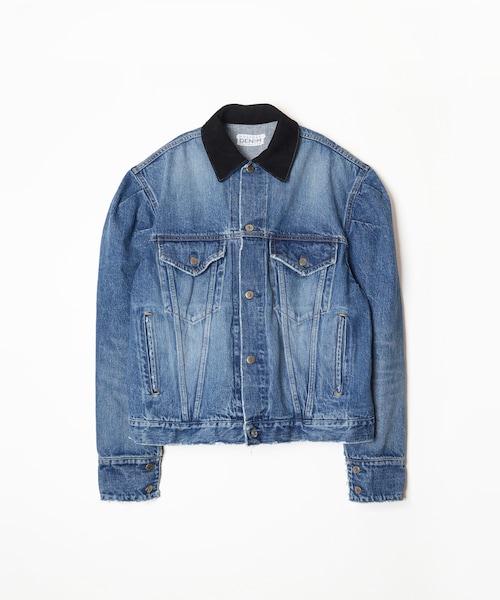 DAMAGE DENIM PUFF JACKET