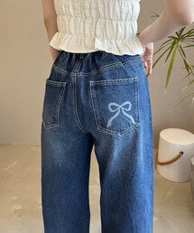 one after another NICE CLAUP | リボンワイドデニム/ＳＭ展開(デニムパンツ)