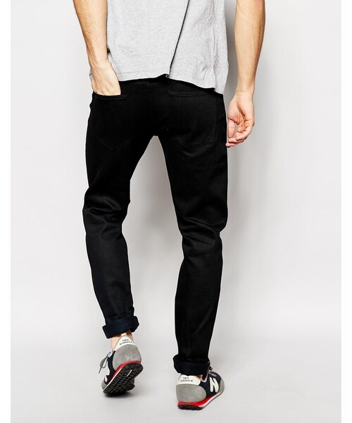 EDWIN(エドウィン)の「Edwin Jeans ED80 Selvedge Slim Tapered Fit Black(デニムパンツ・メンズ・black・W28 L32-W28in (71cm)L32in (81cm)/W30 L32-W30in (76cm)L32in (81cm)/W31 L34-W31in (78cm)L34in (86cm)/W29 L32-W29in (73cm)L32in (81cm)/W32 L34-W32in (81cm)L34in (86cm)/W30 L34-W30in (76cm)L34in (86cm)/W28 L30-W28in (71cm)L30in (76cm)/W36 L34-W36in (91cm)L34in (86cm)/W38 L30-W38in (96cm)L30in (76cm)/W36 L32-W36in (91cm)L32in (81cm)/W33 L34-W33in (83cm)L34in (86cm)/W34 L34-W34in (86cm)L34in (86cm)/W34 L32-W34in (86cm)L32in (81cm)/W34 L30-W34in (86cm)L30in (76cm)/W33 L30-W33in (83cm)L30in (76cm)/W29 L34-W29in (73cm)L34in (86cm)/W31 L30-W31in (78cm)L30in (76cm)/W28 L34-W28in (71cm)L34in (86cm)/W32 L32-W32in (81cm)L32in (81cm)/W30 L30-W30in (76cm)L30in (76cm)/W33 L32-W33in (83cm)L32in (81cm)/W38 L32-W38in (96cm)L32in (81cm))」の4枚目の写真