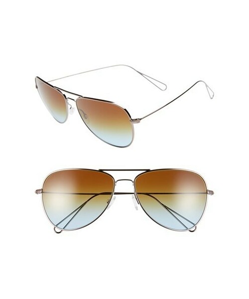 OLIVER PEOPLES（オリバーピープルズ）の「Oliver Peoples x Isabel Marant 'Matt' 60mm Aviator Sunglasses（サングラス・レディース・Gold/ Dusk Gradient）」の2枚目の写真