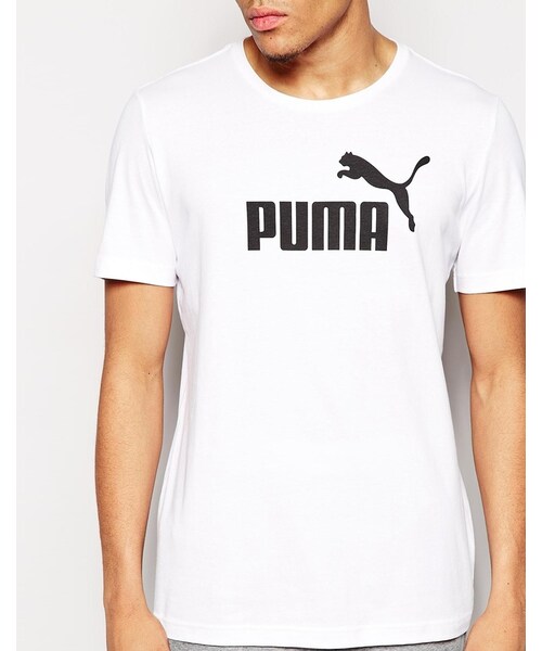 PUMA（プーマ）の「Puma T-Shirt With Large Logo（Tシャツ/カットソー・メンズ・white・S-Chest 36-38"/XL-Chest 42-44"/M-Chest 38-40"/L-Chest 40-42"/XXL-Chest 44-46"）」の4枚目の写真