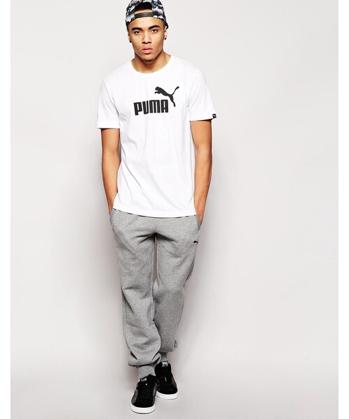 PUMA（プーマ）の「Puma T-Shirt With Large Logo（Tシャツ/カットソー・メンズ・white・S-Chest 36-38"/XL-Chest 42-44"/M-Chest 38-40"/L-Chest 40-42"/XXL-Chest 44-46"）」の2枚目の写真
