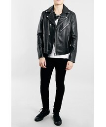 TOPMAN（トップマン）の「Topman Black Leather Biker Jacket 