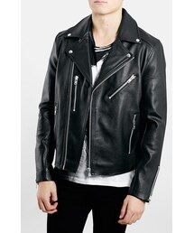 TOPMAN（トップマン）の「Topman Black Leather Biker Jacket