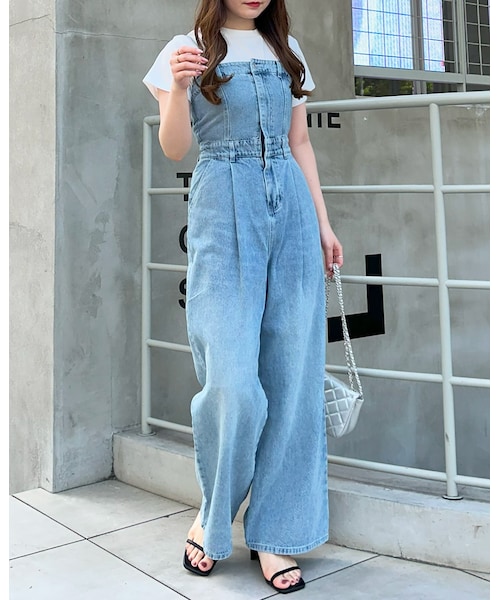 エイミー人気のダークデニムサロペット INGNI（イング）の「デニムサロペット（）」 - WEAR
