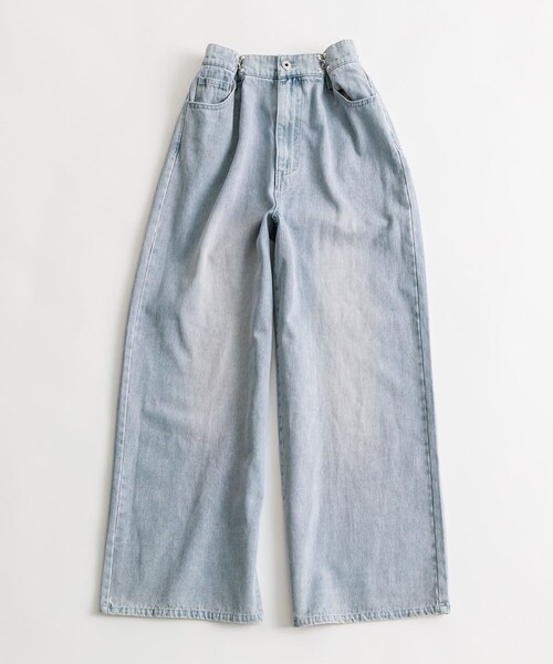 OLIVE des OLIVE（オリーブデオリーブ）の「ウエストホックワイドデニムパンツ（デニムパンツ・レディース・サックスブルー/ブルー系その他/ブラック系その他・S/M）」の3枚目の写真