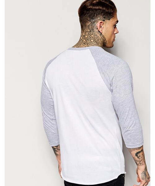 American Apparel（アメリカンアパレル）の「American Apparel Raglan Top（シャツ/ブラウス・メンズ・whiteheathergrey・L-Chest 40-42"/XL-Chest 42-44"）」の3枚目の写真
