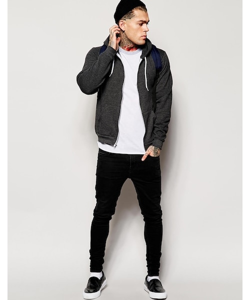 American Apparel（アメリカンアパレル）の「American Apparel Raglan Top（シャツ/ブラウス・メンズ・whiteheathergrey・L-Chest 40-42"/XL-Chest 42-44"）」の4枚目の写真