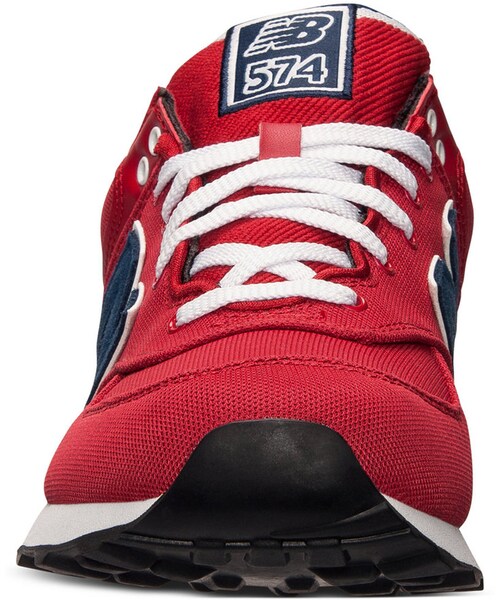 NEW BALANCE(ニューバランス)の「New Balance Men's 574 Pique Polo Casual Sneakers from Finish Line(スニーカー・メンズ・RED・10/7/9.5/7.5/10.5/8/11/11.5/8.5/12/13/14/9)」の3枚目の写真