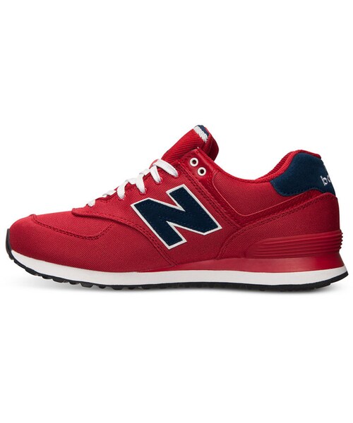 NEW BALANCE(ニューバランス)の「New Balance Men's 574 Pique Polo Casual Sneakers from Finish Line(スニーカー・メンズ・RED・10/7/9.5/7.5/10.5/8/11/11.5/8.5/12/13/14/9)」の5枚目の写真