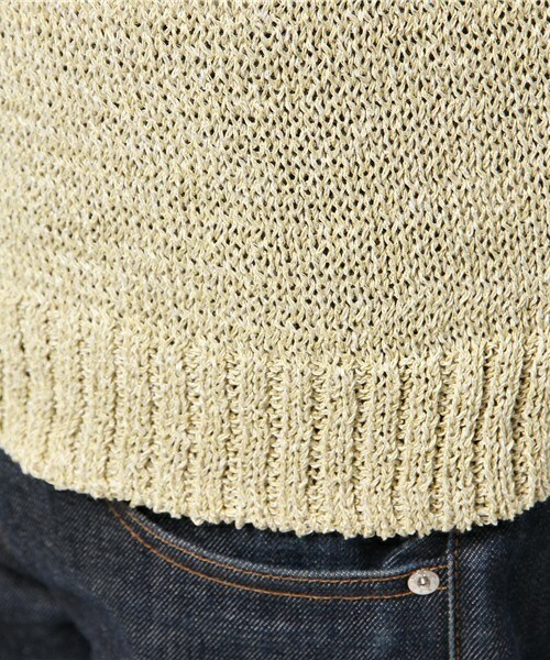 2 class.ics（トゥークラスドットイクス）の「リネンニット（ニット/セーター・メンズ・グレー/グリーン/ネイビー・SMALL/MEDIUM）」の7枚目の写真