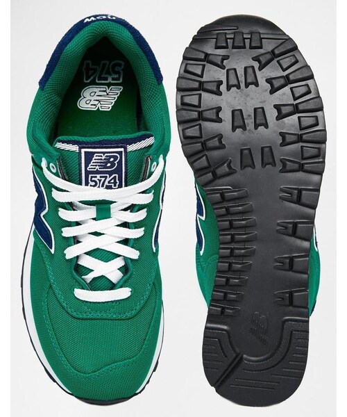 NEW BALANCE(ニューバランス)の「New Balance 574 Canvas Trainers(スニーカー・メンズ・green・10.5-US 10.5/9.5-US 9.5/7.5-US 7.5/8.5-US 8.5/11.5-US 11.5/8-US 8.0/10-US 10.0/9-US 9.0/6.5-US 6.5)」の2枚目の写真