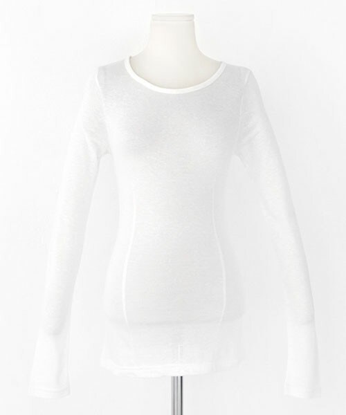 DHOLIC（ディーホリック）の「ラウンドネックスリム長袖Tシャツ（Tシャツ/カットソー・レディース・グレー/ホワイトアイボリー/ブラック/ベージュ・FREE）」の2枚目の写真