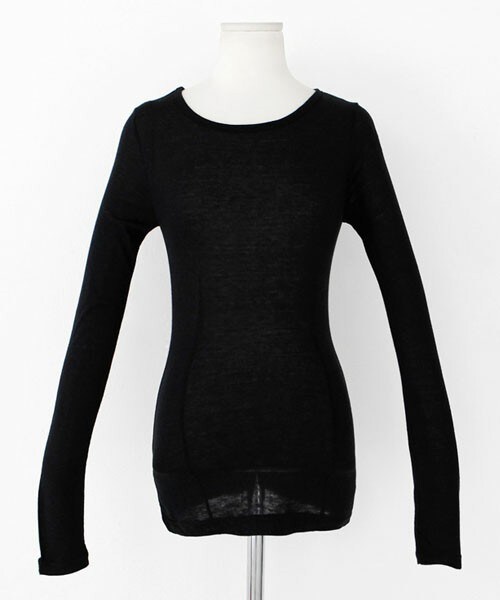 DHOLIC（ディーホリック）の「ラウンドネックスリム長袖Tシャツ（Tシャツ/カットソー・レディース・グレー/ホワイトアイボリー/ブラック/ベージュ・FREE）」の3枚目の写真