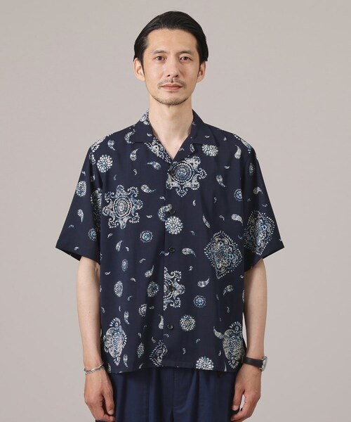 TAKEO KIKUCHI(タケオキクチ)の「ペイズリー紋 オープンカラー シャツ(トップス・メンズ・ベージュ(152)/ブルー(193)・02(M)/03(L)/04(LL))」の16枚目の写真