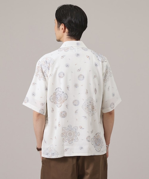 TAKEO KIKUCHI(タケオキクチ)の「ペイズリー紋 オープンカラー シャツ(トップス・メンズ・ベージュ(152)/ブルー(193)・02(M)/03(L)/04(LL))」の5枚目の写真