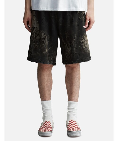 DIESEL(ディーゼル)の「P-Crown-N2 Distressed shorts with marbled effect(その他・メンズ・Black/ Brown・S/M/L)」の3枚目の写真