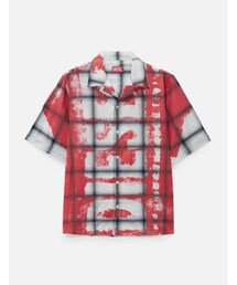 S-Nabil Check bowling shirt with fading logo
