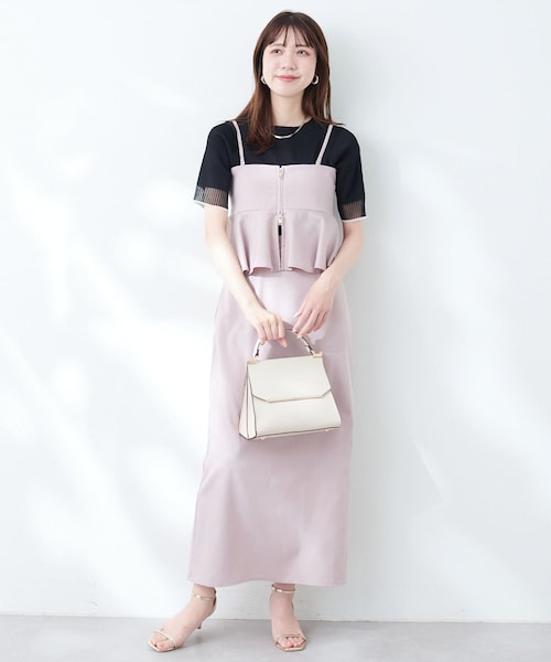 natural couture ナチュラルクチュール ラメレースナロースカート canami】ベルト付きラメレースナロースカート | natural couture