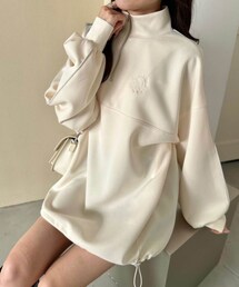 春のおでかけ配色ラインハーフZIPチュニック