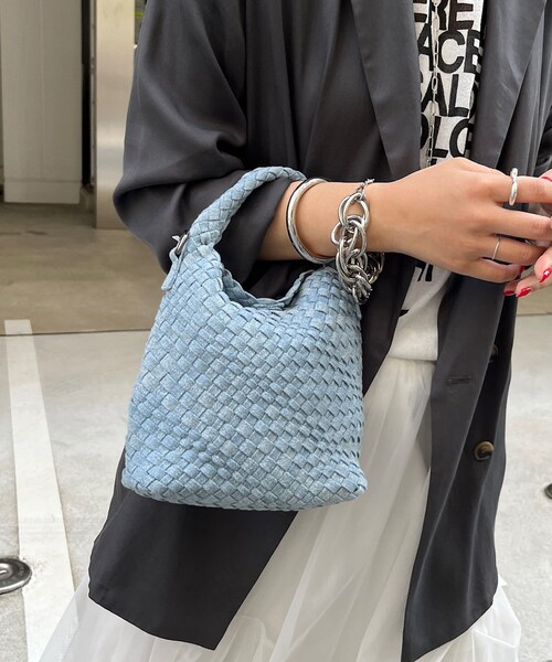 DouDou（ドゥドゥ）の「メッシュミニショルダー（バッグ・レディース・アイボリー/ブルー/シルバー・F）」の2枚目の写真