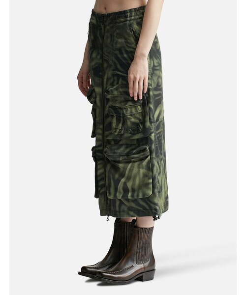 DIESEL（ディーゼル）の「O-MIRTOW PRINTED CARGO SKIRT（その他・レディース・Black/ Green・IT 38/IT 40/IT 42）」の2枚目の写真