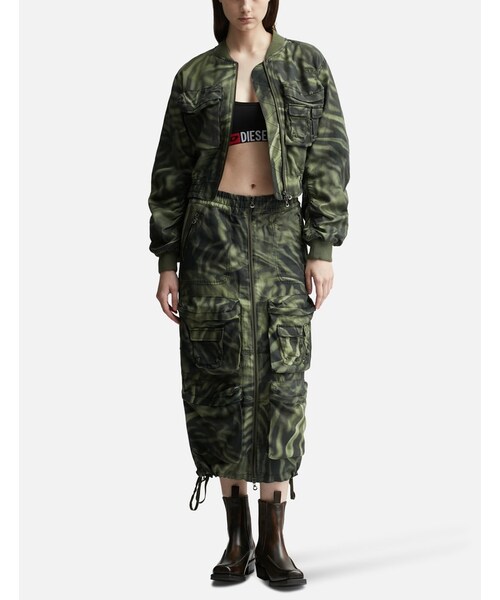 DIESEL（ディーゼル）の「O-MIRTOW PRINTED CARGO SKIRT（その他・レディース・Black/ Green・IT 38/IT 40/IT 42）」の4枚目の写真