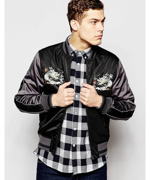 Evisu（エヴィス）の「Evisu Baseball Jacket Souvenir Satin Logo Embroid（トップス