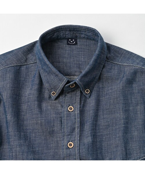 45r ダンガリーデニムの908ピンタックシャツ（インディゴ 濃）新品 45Rダンガリーデニムの908イースタンシャツ（濃）: WOMEN｜45R