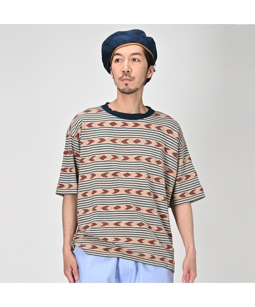 45R ナバホボーダーの908Tシャツ  今季美品  45rpm 45R ナバホボーダーの908Tシャツ 今季美品 45rpm 【公式通販】