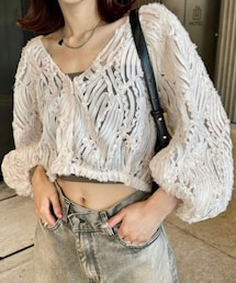 mystic | 【3色展開】ジャガードブラウス(トップス)